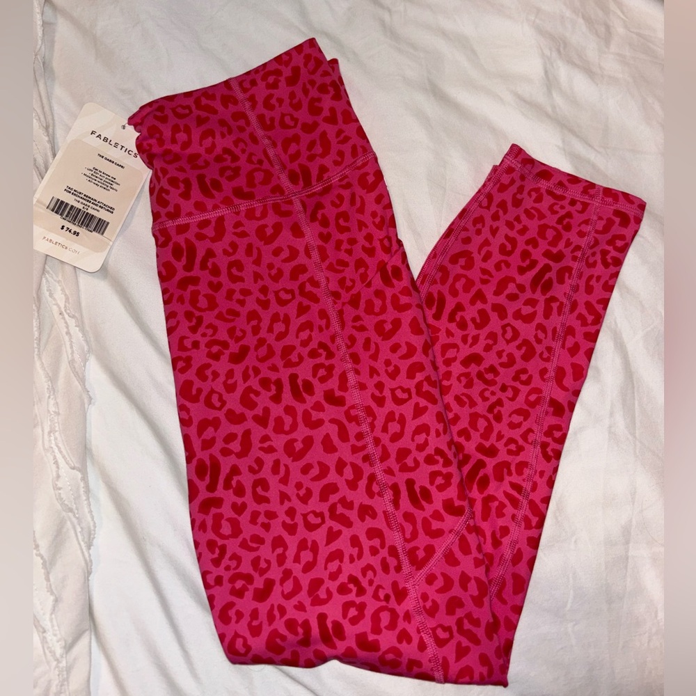 Brand New Pink Fabletics Cheetah Print Leggings
